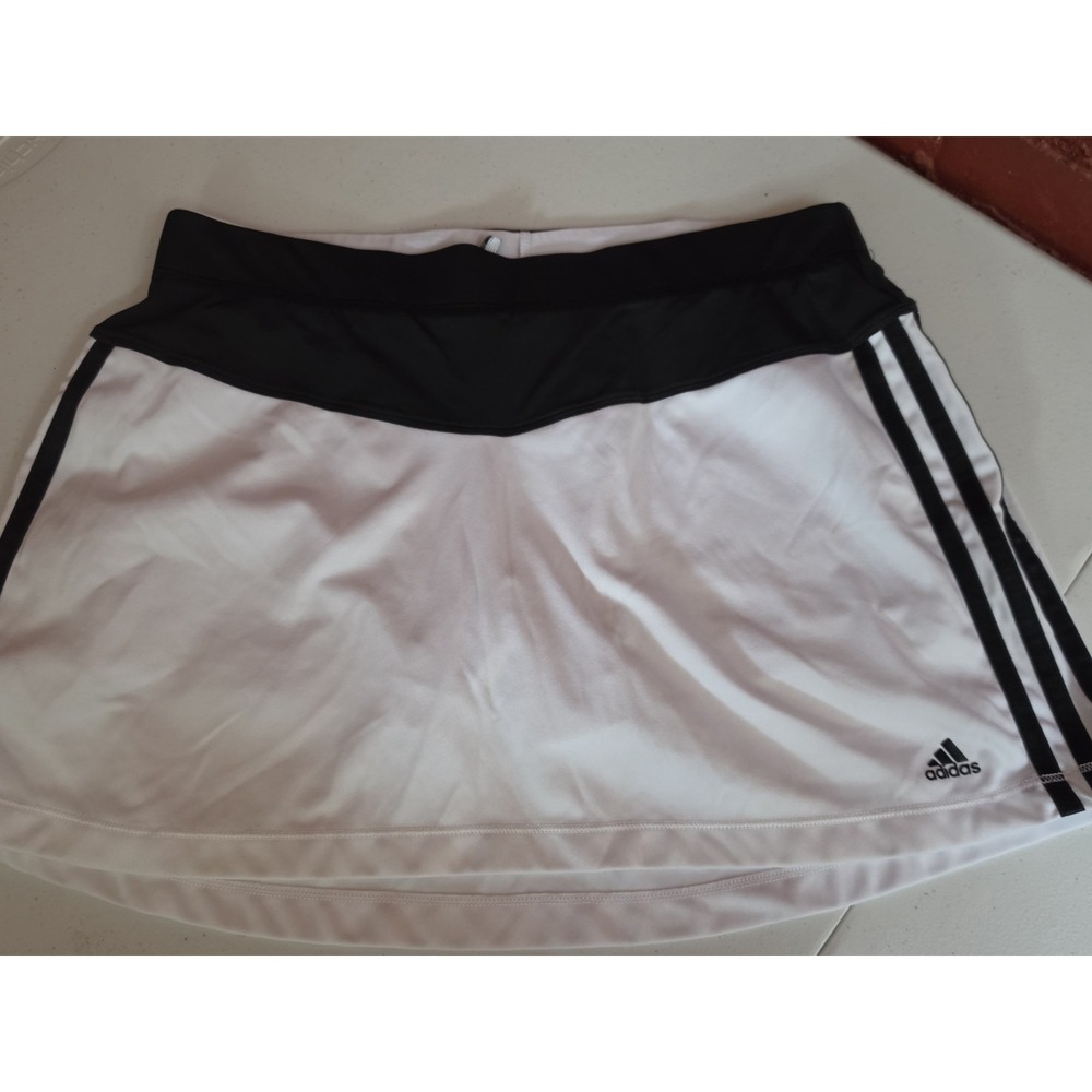 Adidas Sporty Climalite Tennis Golf Skirt White Black M Medium